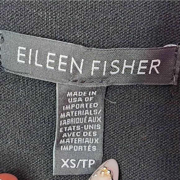 Eileen Fisher Women's Black Wash Stretch Crepe One Button Blazer size XS - Picture 4 of 5